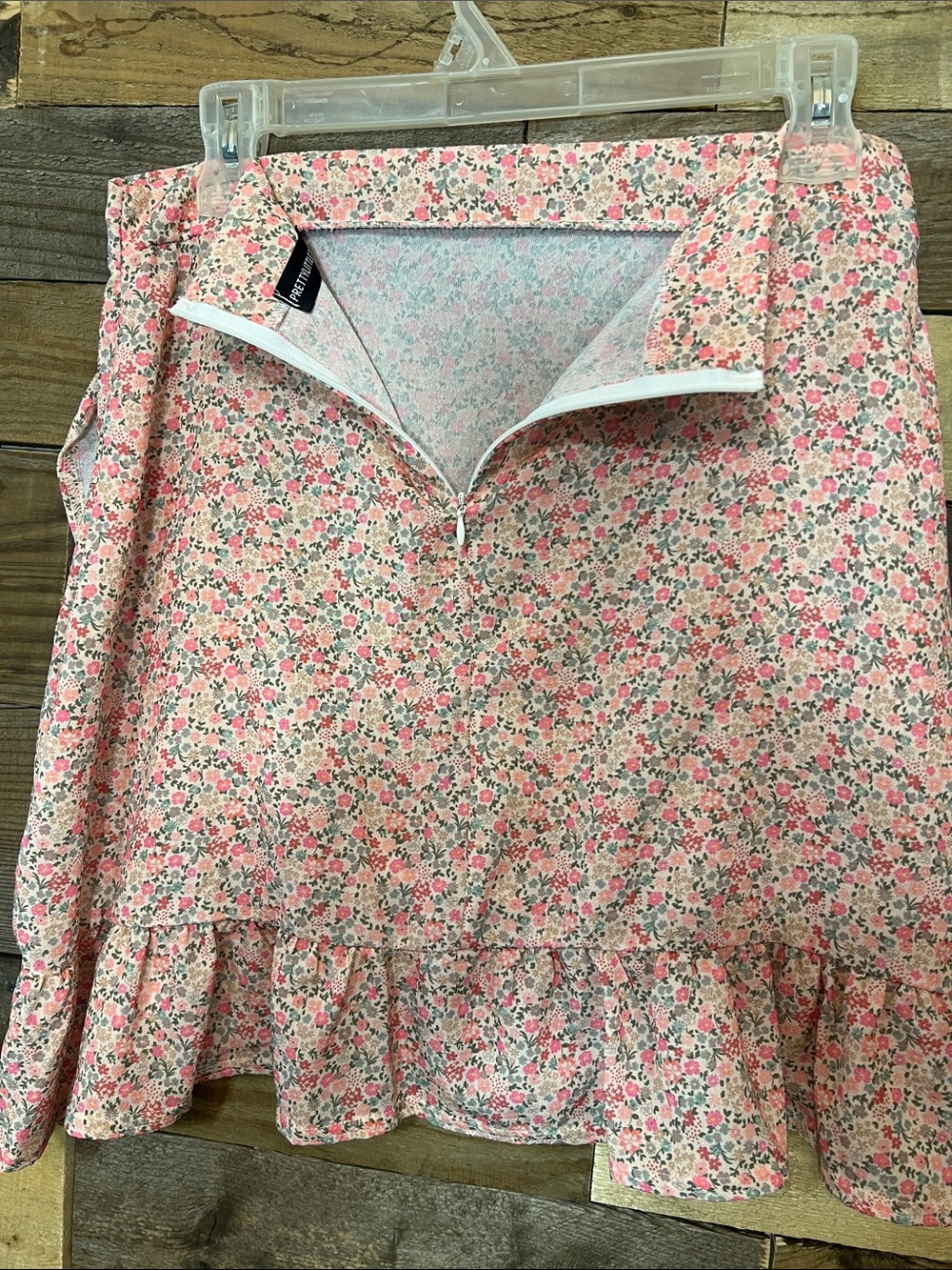 PrettyLittleThing Pink Floral Ruffle Mini Skirt - Picture 8 of 14